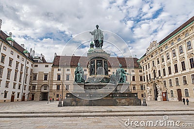 VIENNA, AUSTRIA - OCTOBER 10, 2016: Statue of Francis II, Holy Roman Emperor, then Emperor of Austria, Apostolic King of Hungary. Editorial Stock Photo