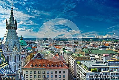 Vienna city centre top view Stock Photo