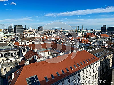 Vienna Cityscape High Angle View Stock Photo