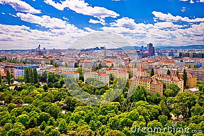 Vienna cityscape from Prater fun park view Stock Photo