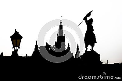 Vienna cityscape silhouette Stock Photo