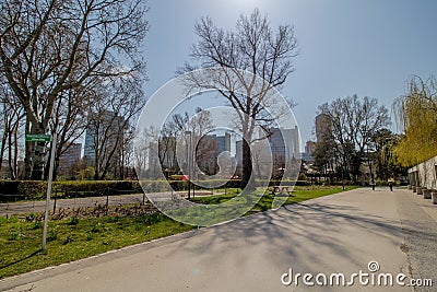 The Vienna Danube Park in spring, Austria Editorial Stock Photo