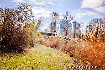 The Vienna Danube Park in spring, Austria Stock Photo