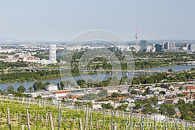 Vienna Danube River And Donaucity, Austria Stock Photo