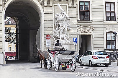 Tourists discover the Vienna Capital by Horseback Editorial Stock Photo