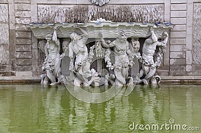 Vienna - fountain in Belvedere palace Stock Photo