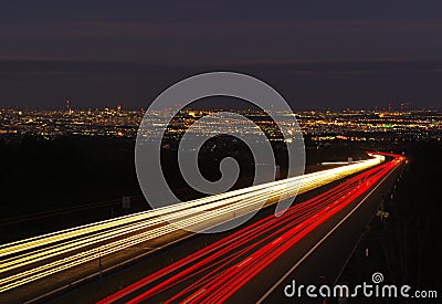 Vienna highway by night Stock Photo