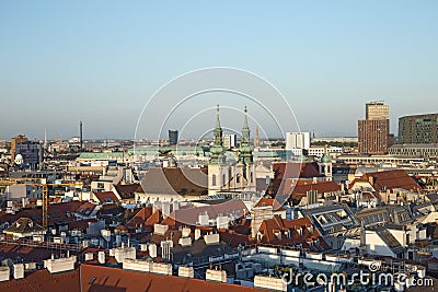 Vienna panorama from the roof of Stefansdom, Austria Stock Photo
