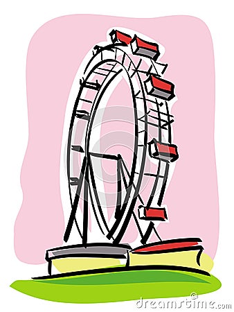 Vienna Prater Vector Illustration