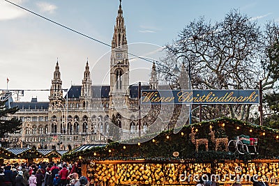 Vienna Rathaus Christmas Market Austria Editorial Stock Photo