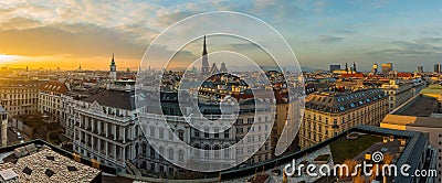 Vienna skyline at sunset Stock Photo