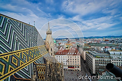 Vienna from St. Stephens Cathedral Stock Photo