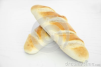 Vienna traditional bread on white Stock Photo