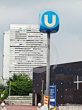 Vienna U-Bahn sign Editorial Stock Photo