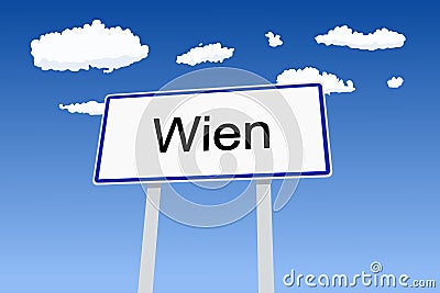 Vienna Wien city sign Vector Illustration