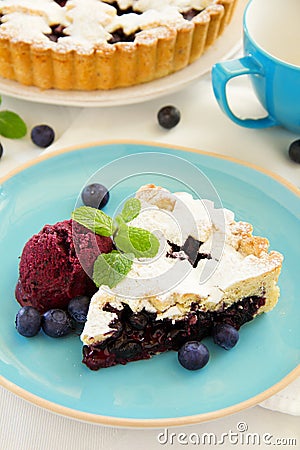 Viennese cake with blueberries Stock Photo