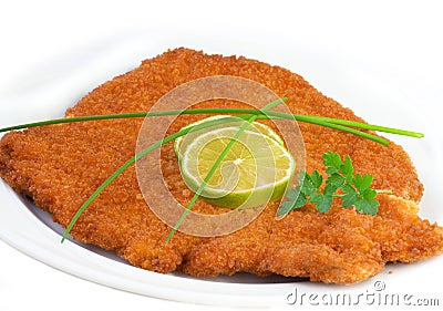 Viennese schnitzel (escalope) Stock Photo