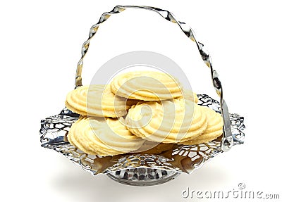 Viennese Swirl Biscuits platter Stock Photo