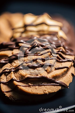 Viennese Biscuits covered with chocolate Stock Photo