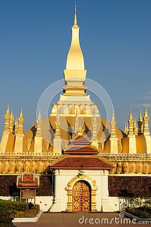 Vientiane - Pha That Luang Stock Photo