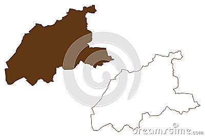 Viersen district Federal Republic of Germany, State of North Rhine-Westphalia, NRW, Dusseldorf region map vector illustration, Vector Illustration