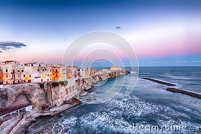 Vieste - beautiful coastal town on the rocks in Puglia Stock Photo