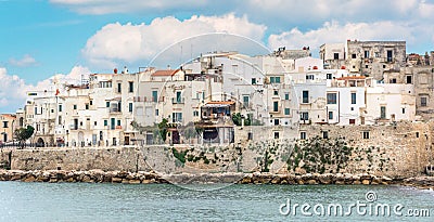 Vieste, the famous `Pearl of Gargano` in Foggia Province, Puglia, southern Italy. Editorial Stock Photo
