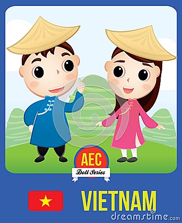 Vietnam AEC doll Vector Illustration