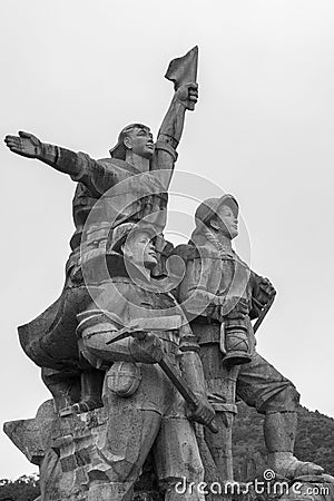 Vietnam: Close up of War memorial to honor female support troops. Editorial Stock Photo