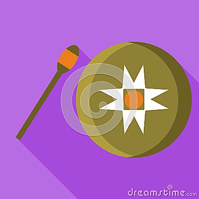Vietnam gong icon, flat style Vector Illustration