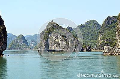 Limestone karsts, Halong Bay Vietnam Stock Photo