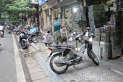 Motorcycle, motor, vehicle, mode, of, transport, street, motorcycling, road, city, parking Editorial Stock Photo