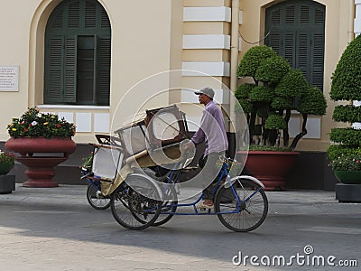 Vietnam, Ho Chi Minh Ville SaÃ¯gon, Cyclo-Driver Editorial Stock Photo