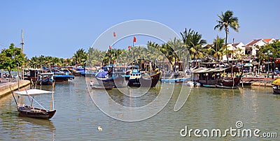 Hoi An and the Thu Bon River, Vietnam Editorial Stock Photo