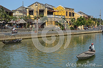 Destination scenic of the quay side at Hoi An, Vietnam Editorial Stock Photo