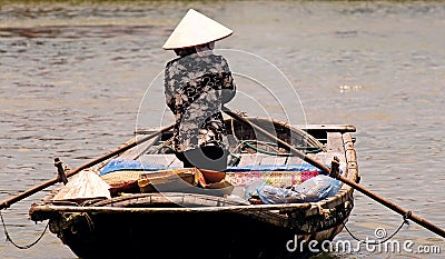 Vietnam, Hoi an: woman going to the market Stock Photo