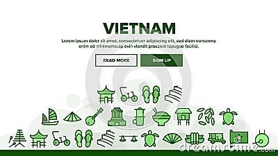 Vietnam Landing Header Vector Vector Illustration