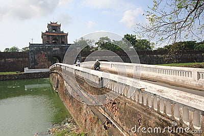 Waterway, moat, river, reservoir, bridge, historic, site, watercourse, fortification, bank, canal Editorial Stock Photo