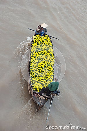 Vietnam, Mekong Delta floating market Stock Photo