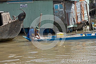Vietnam, Mekong Delta floating market Editorial Stock Photo