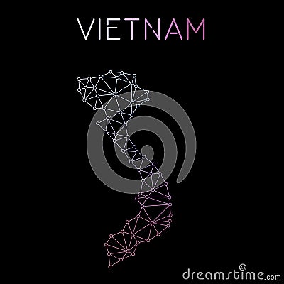 Vietnam network map. Vector Illustration