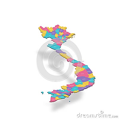 Vietnam political map of administrative divisions Vector Illustration