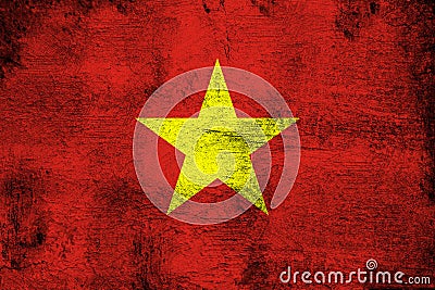 Vietnam rusty and grunge flag illustration Cartoon Illustration