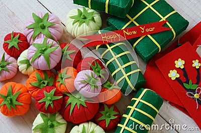 Vietnam Tet, banh tet, banh chung, Happy New Year Stock Photo