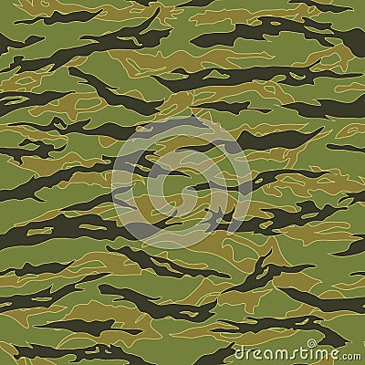 Vietnam Tiger stripe Camouflage seamless patterns Vector Illustration