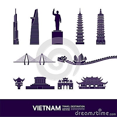 Vietnam travel destination vector illustration Vector Illustration