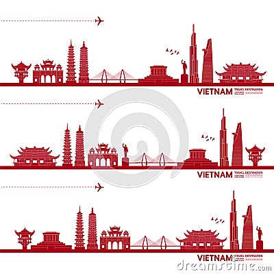 Vietnam travel destination vector illustration Vector Illustration