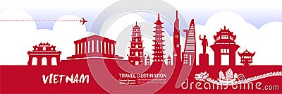 Vietnam travel destination vector illustration Vector Illustration