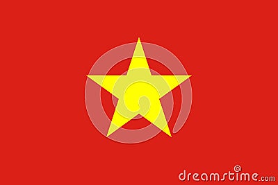 Vietnam vector flag. The flag of Vietnam, Red flag with a gold star Vector Illustration