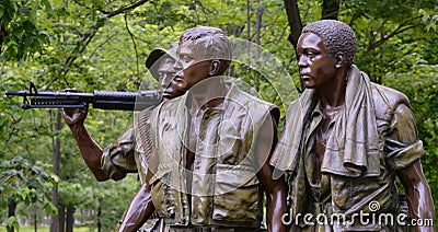 Vietnam Veterans Memorial Three Soldiers Washington D.C. Editorial Stock Photo